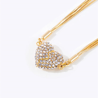 🎄Christmas Hot Sale Heart Diamond Necklace✨ (Buy 1 Get 1 Free)