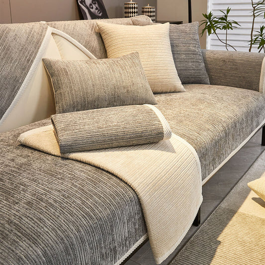 ✨✨Limited Time Offer ✨✨ Simple Striped Chenille Anti-scratch Couch Cover